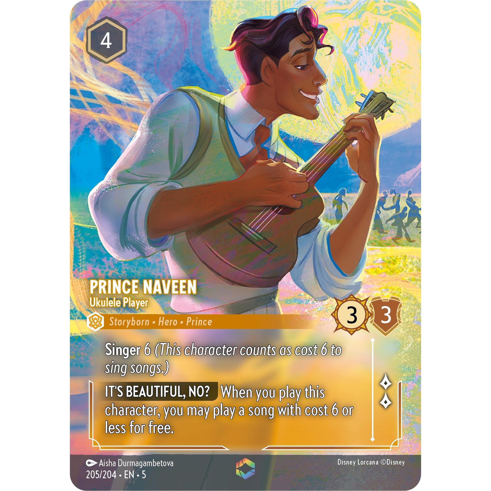 Image for Prince Naveen - Ukulele Player (Enchanted) (205/204) (5) - Disney Lorcana