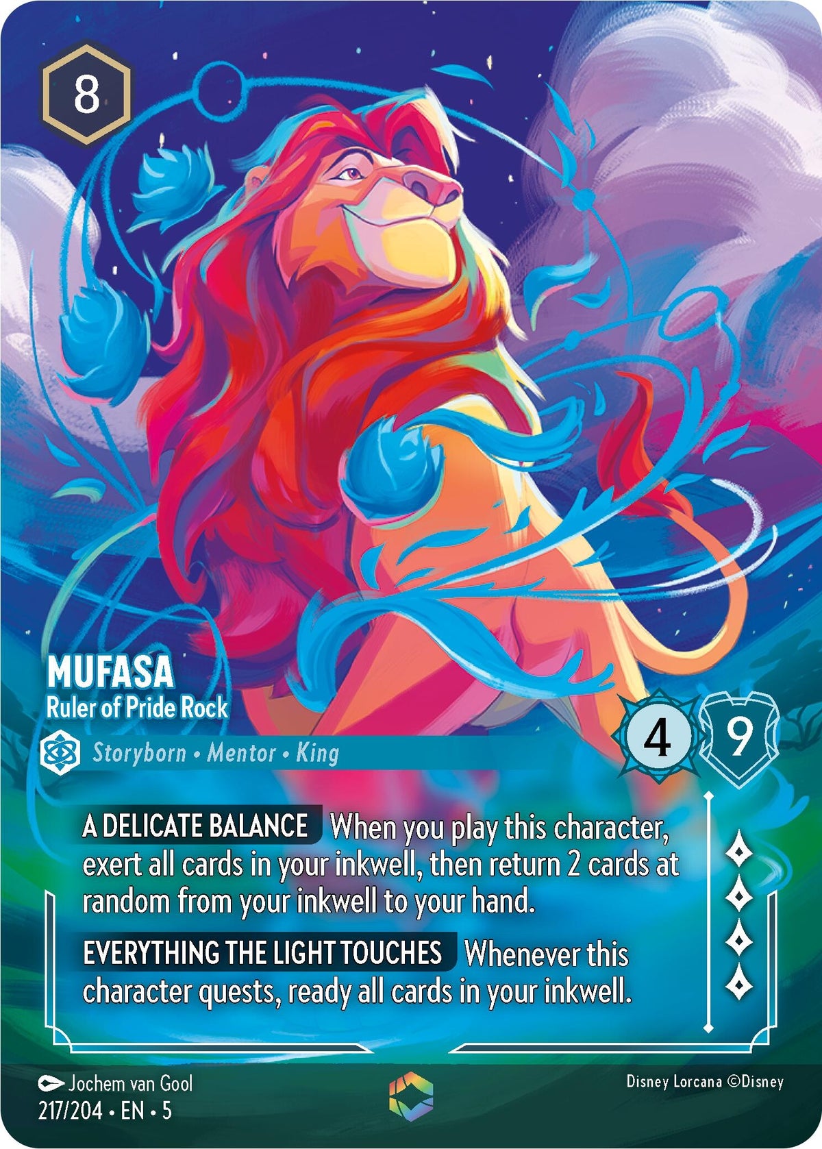 Image for Mufasa - Ruler of Pride Rock (Enchanted) (217/204) (5) - Disney Lorcana