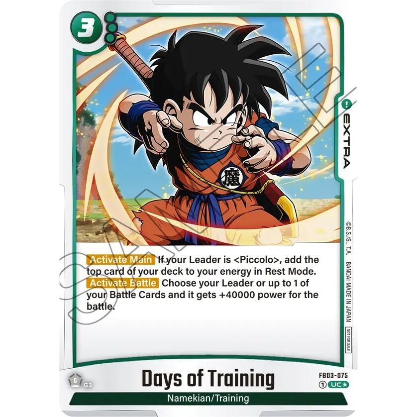 Image for Days of Training - FB03-075 (Championship Pack 02) (FB03-075) (DBSFW_TPR) - Dragon Ball Super: Fusion World