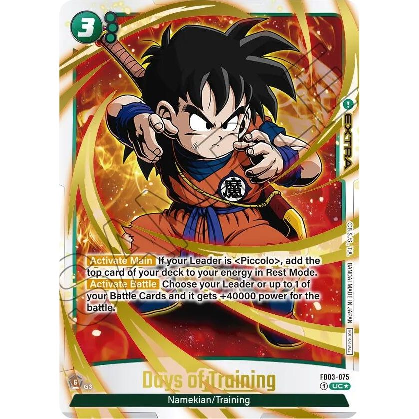 Image for Days of Training - FB03-075 (Championship Pack 02) (Gold) (FB03-075) (DBSFW_TPR) - Dragon Ball Super: Fusion World