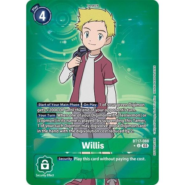 Image for Willis (Box Promotion Pack: Secret Crisis) (BT17-088 U) (BT17) - Digimon Card Game