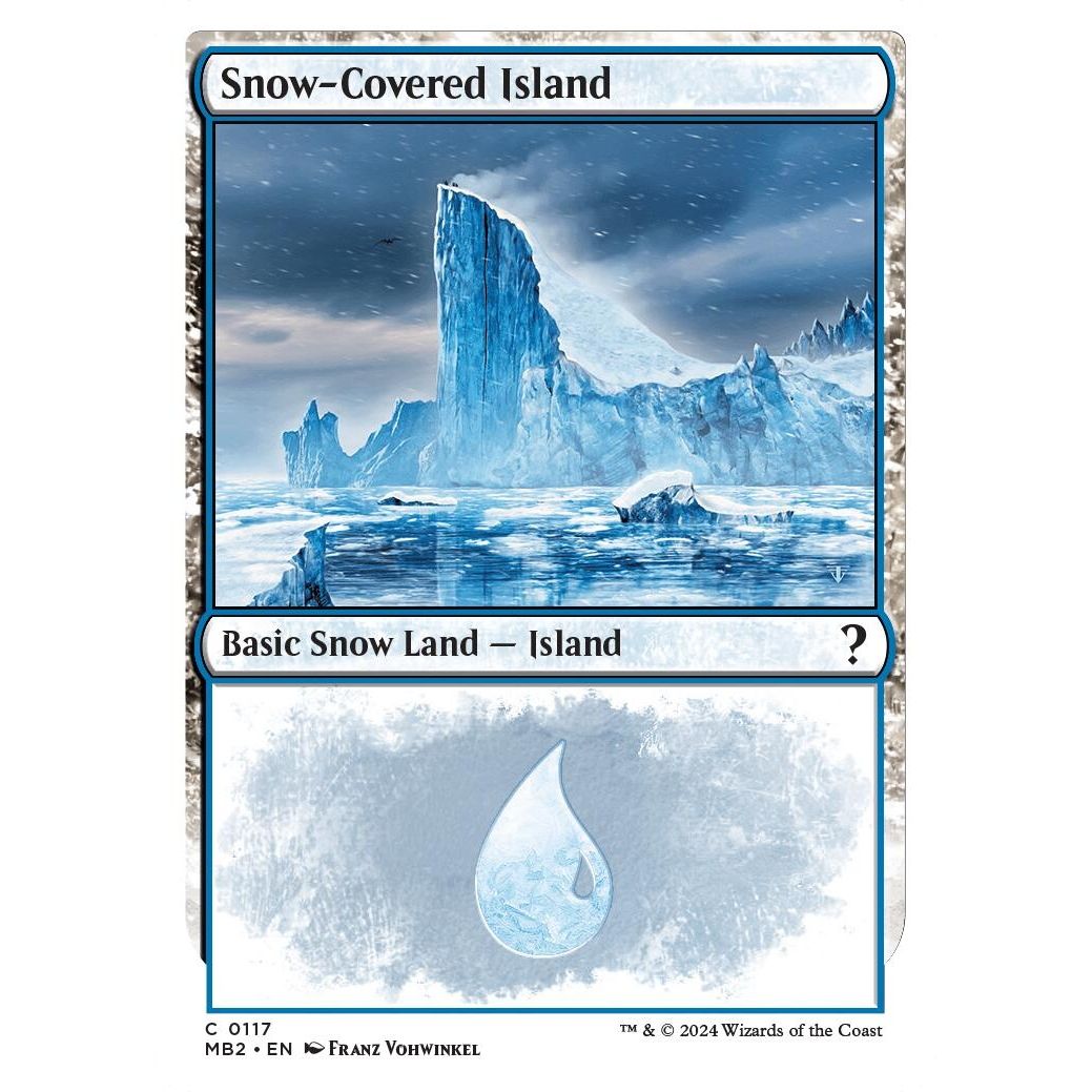 Image for Snow-Covered Island (White Border) (117) (MB2) - Magic: The Gathering