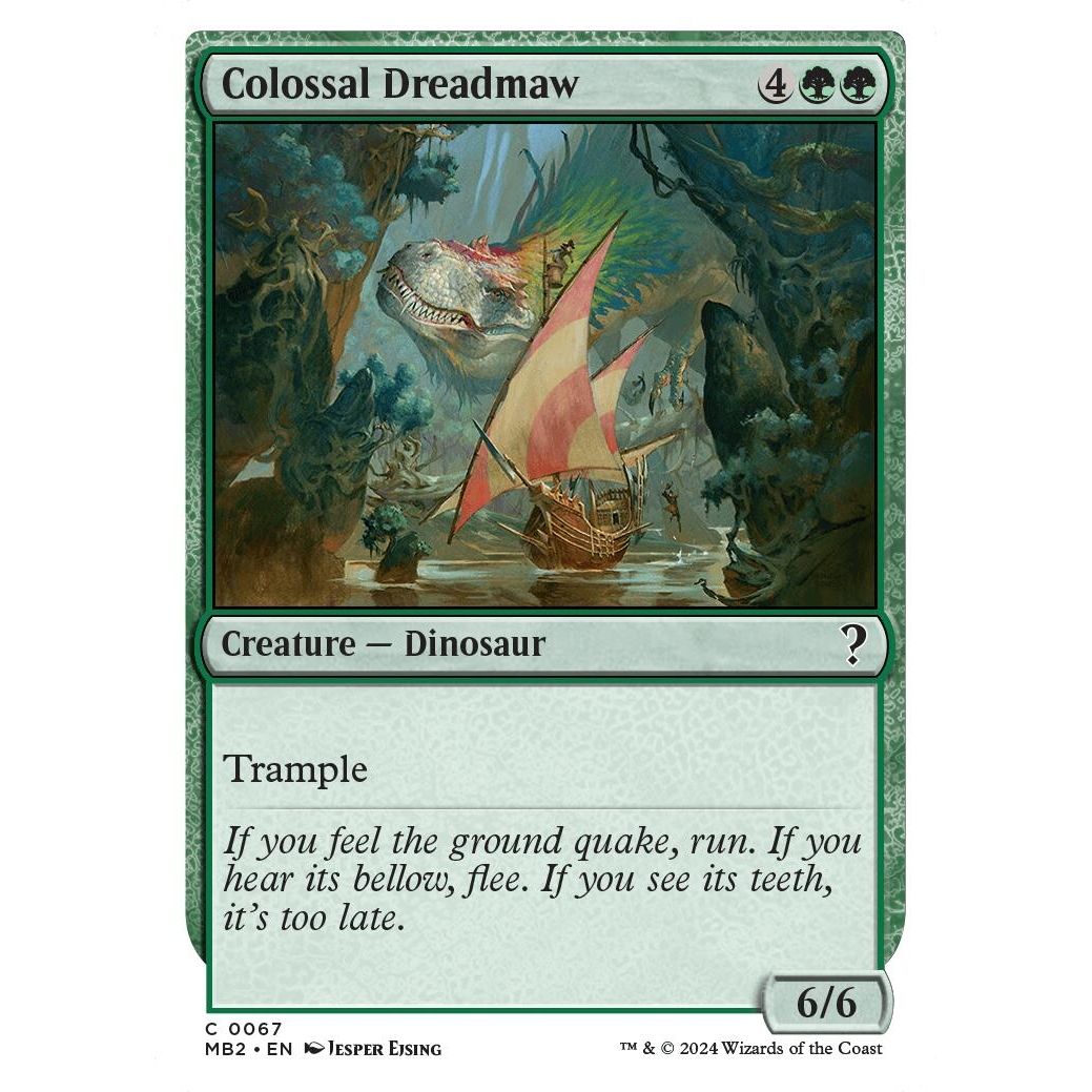 Image for Colossal Dreadmaw (White Border) (67) (MB2) - Magic: The Gathering