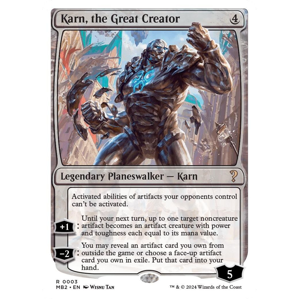Image for Karn, the Great Creator (White Border) (3) (MB2) - Magic: The Gathering