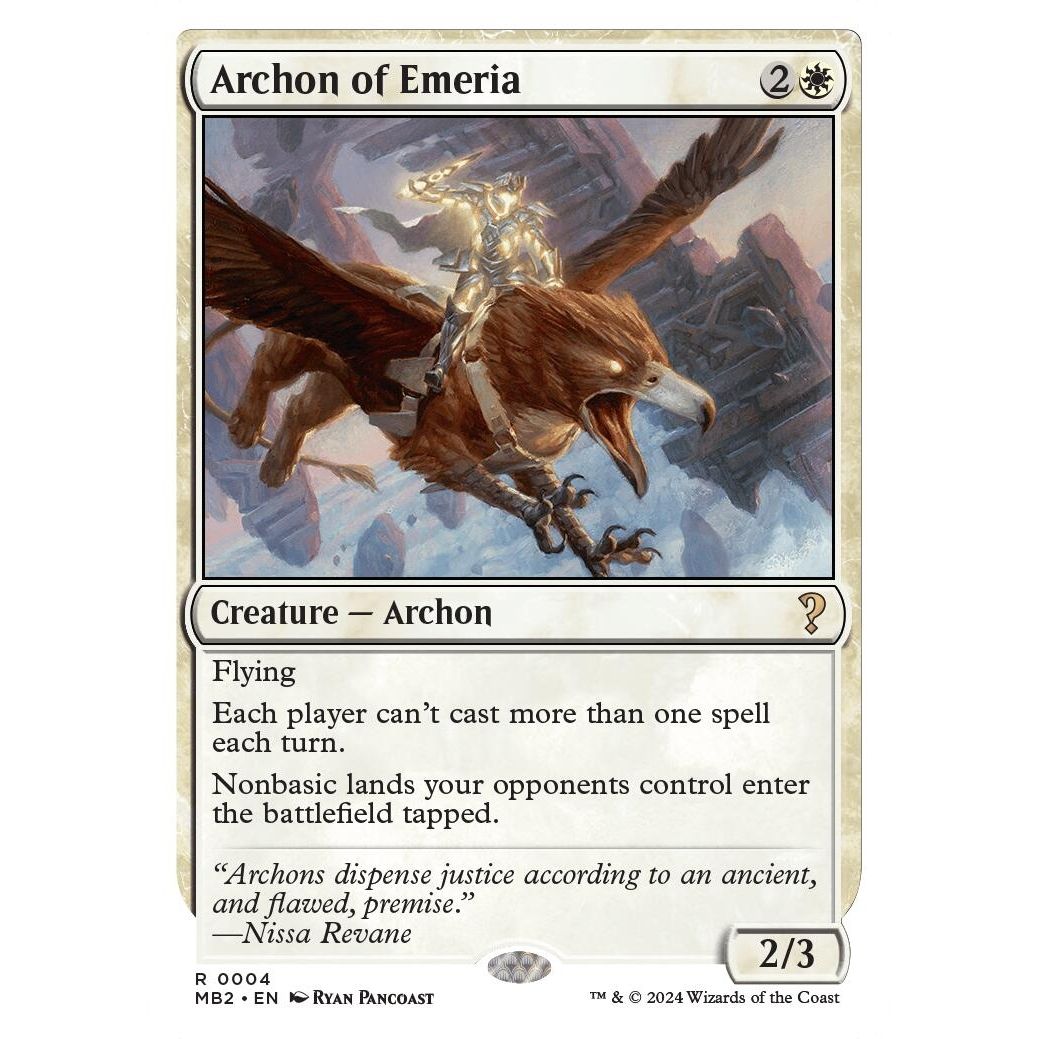 Image for Archon of Emeria (White Border) (4) (MB2) - Magic: The Gathering