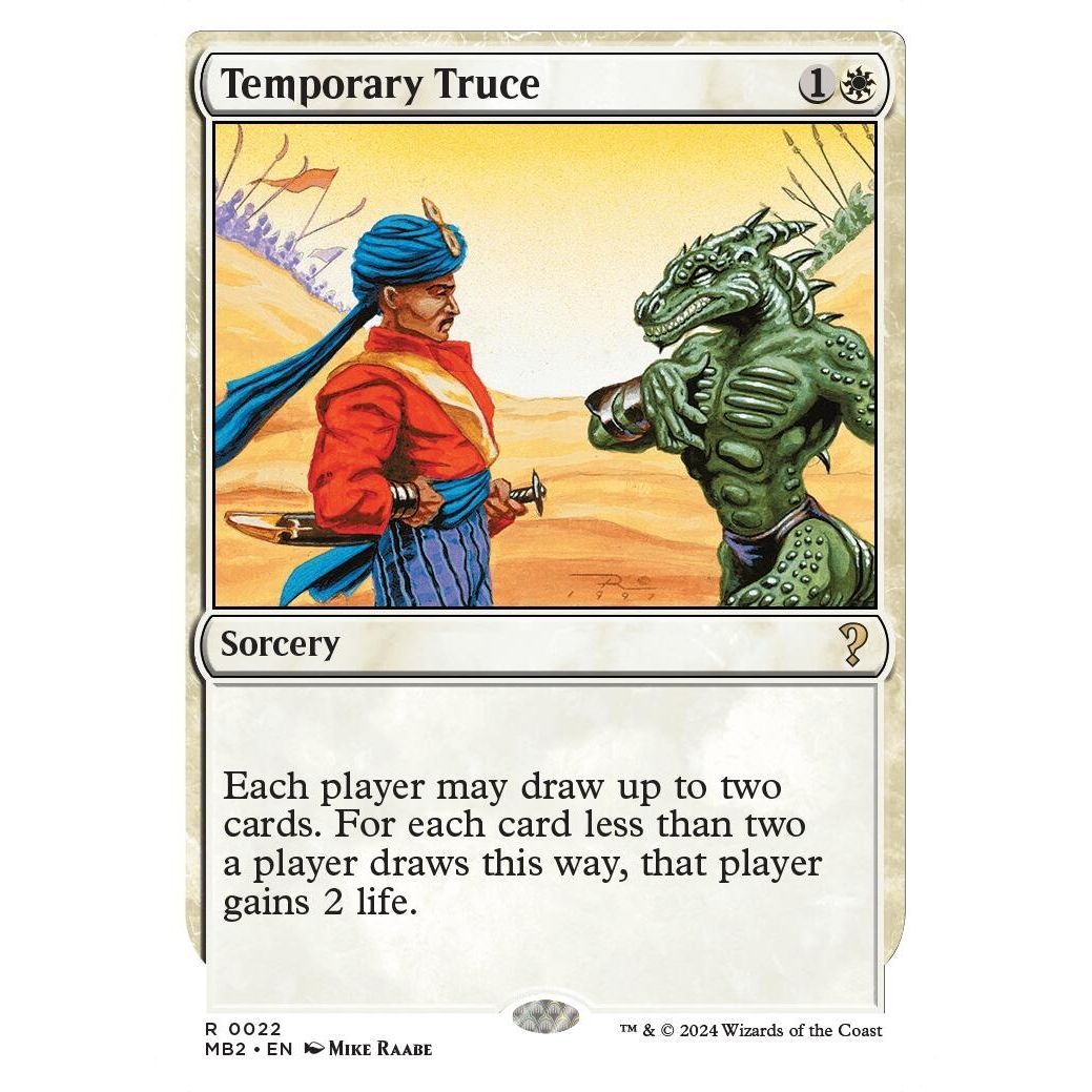 Image for Temporary Truce (White Border) (22) (MB2) - Magic: The Gathering