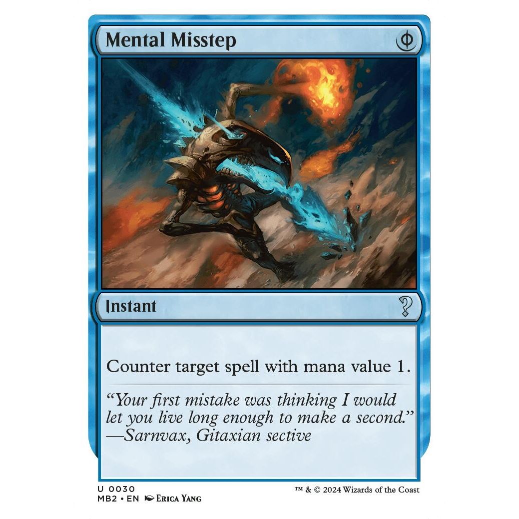 Image for Mental Misstep (White Border) (30) (MB2) - Magic: The Gathering