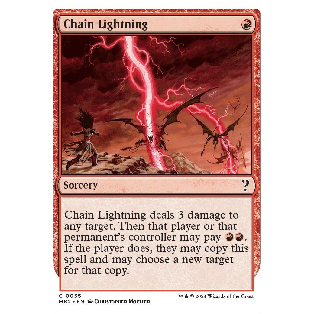 Image for Chain Lightning (White Border) (55) (MB2) - Magic: The Gathering