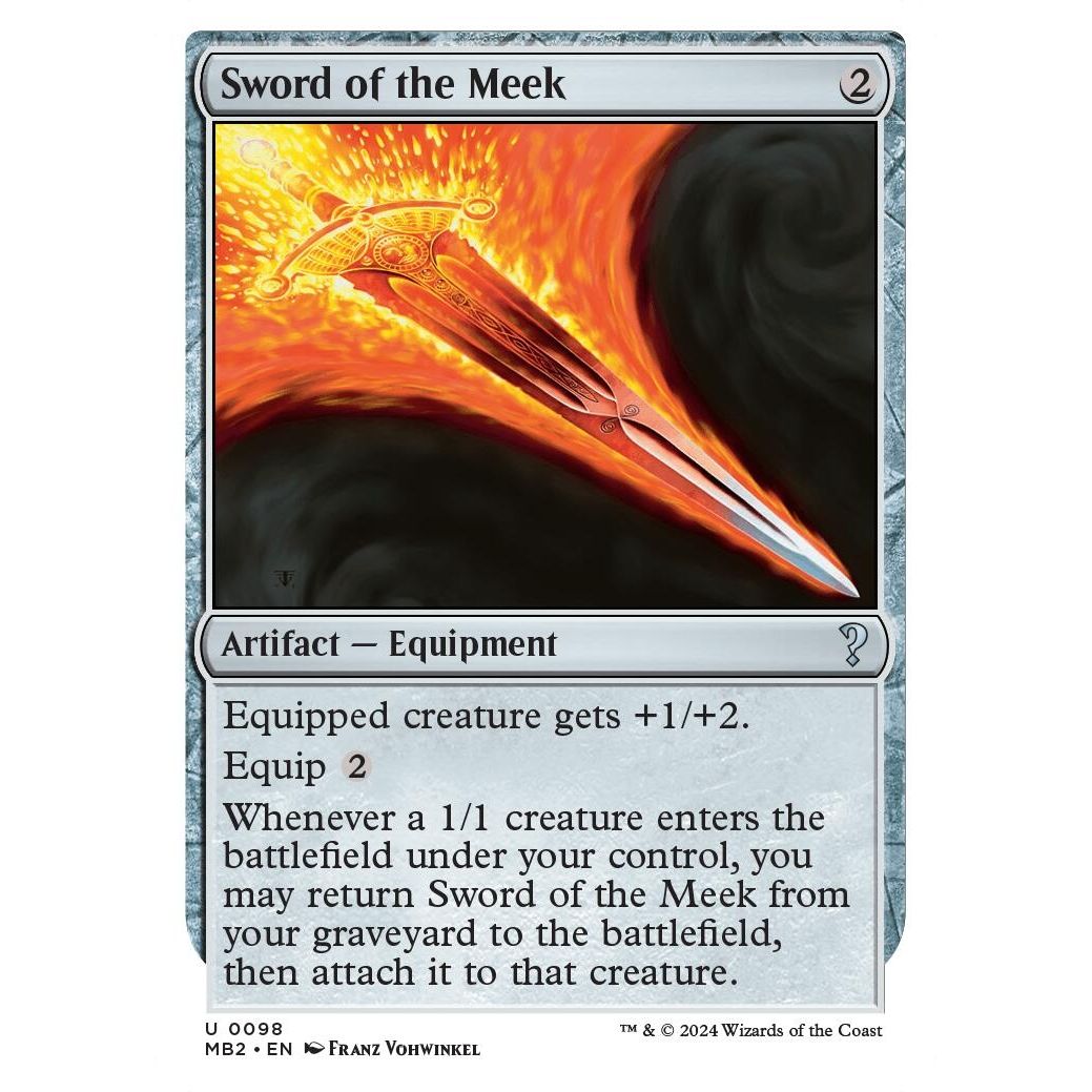 Image for Sword of the Meek (White Border) (98) (MB2) - Magic: The Gathering
