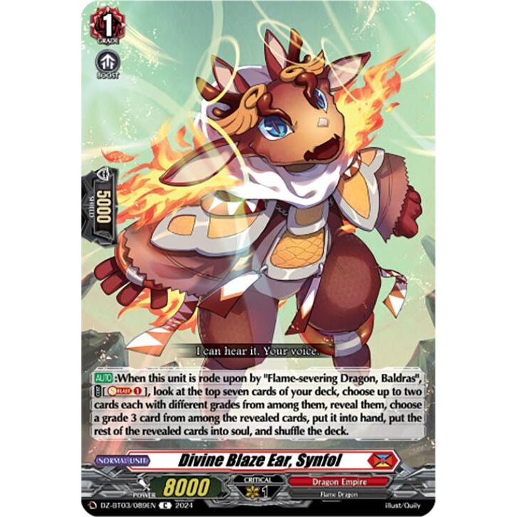 Image for Divine Blaze Ear, Synfol (DZ-BT03/089EN) (DZ-BT03) - Cardfight Vanguard