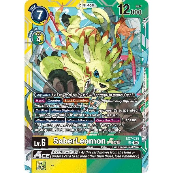 Image for SaberLeomon ACE (EX7-029 SR) (EX07) - Digimon Card Game