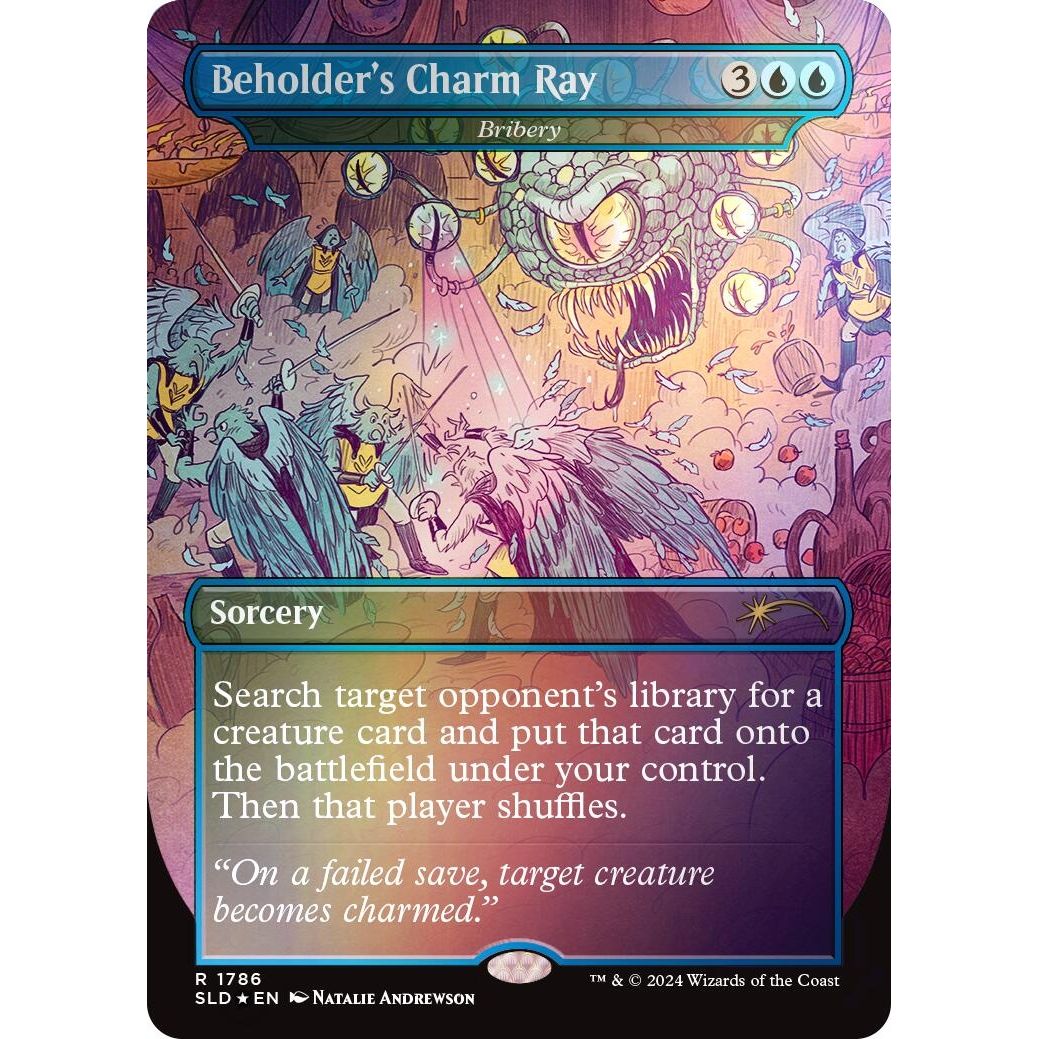 Image for Beholder's Charm Ray - Bribery (Rainbow Foil) (1786) (SLD) - Magic: The Gathering