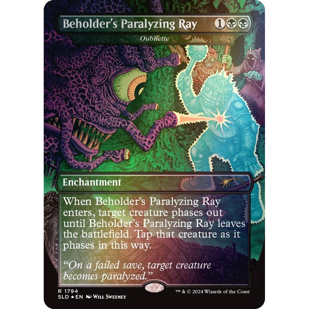 Image for Beholder's Paralyzing Ray - Oubliette (Rainbow Foil) (1794) (SLD) - Magic: The Gathering