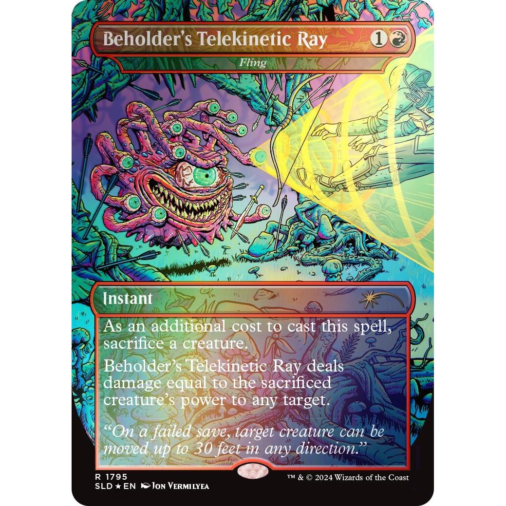 Image for Beholder's Telekinetic Ray - Fling (Rainbow Foil) (1795) (SLD) - Magic: The Gathering