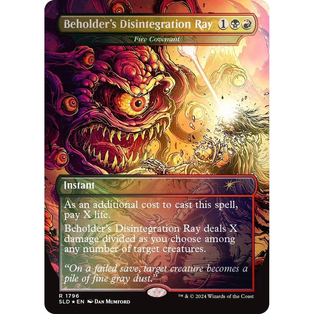 Image for Beholder's Disintegration Ray - Fire Covenant (Rainbow Foil) (1796) (SLD) - Magic: The Gathering