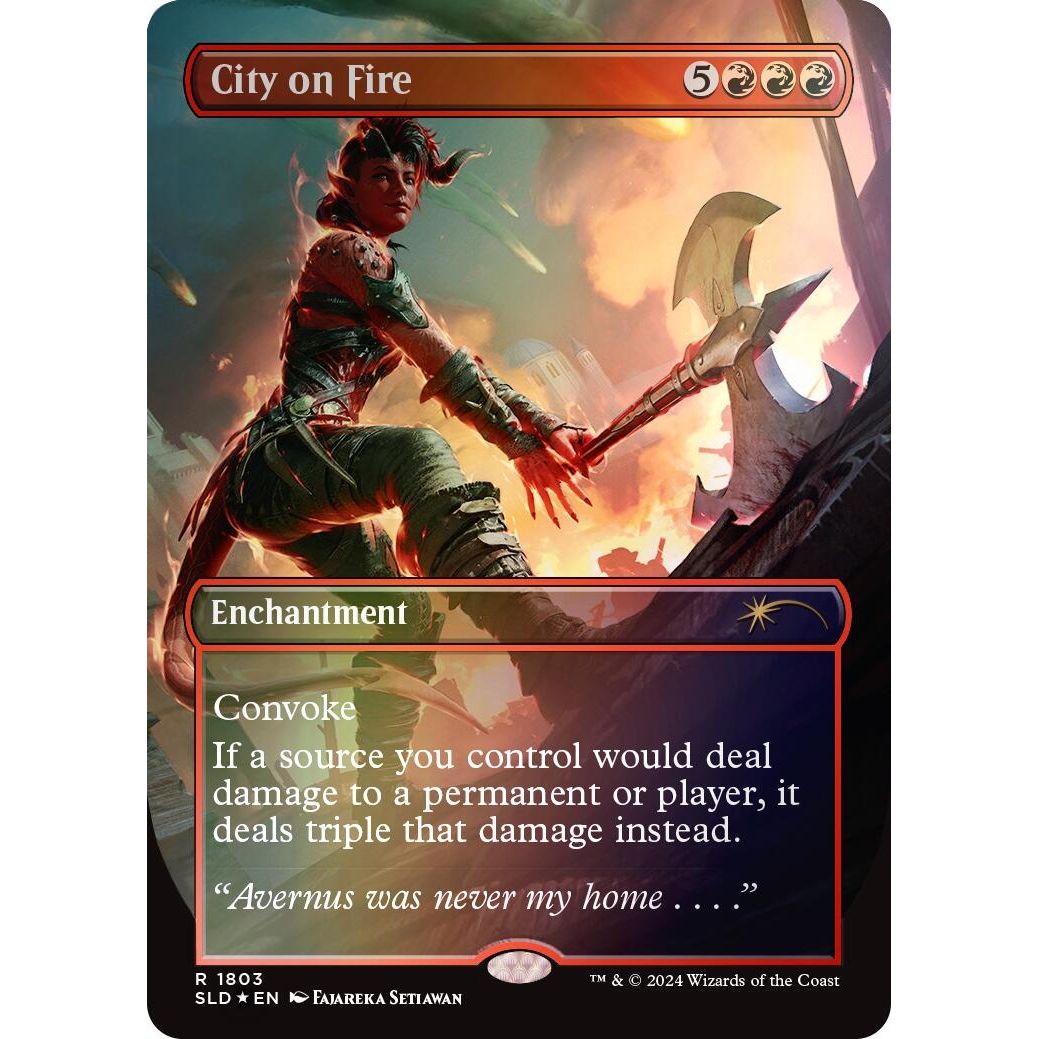 Image for City on Fire (Rainbow Foil) (1803) (SLD) - Magic: The Gathering
