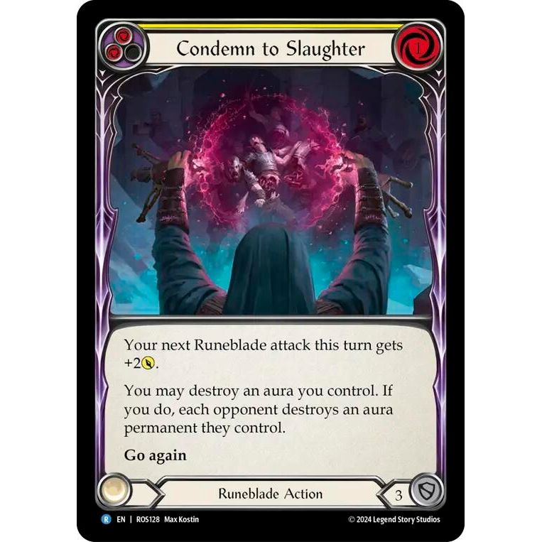 Image for Condemn to Slaughter (Yellow) (ROS128) (ROS) - Flesh and Blood TCG