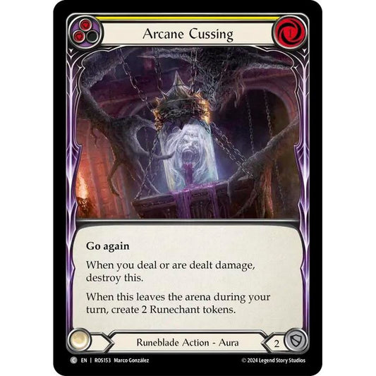 Image for Arcane Cussing (Yellow) (ROS153) (ROS) - Flesh and Blood TCG