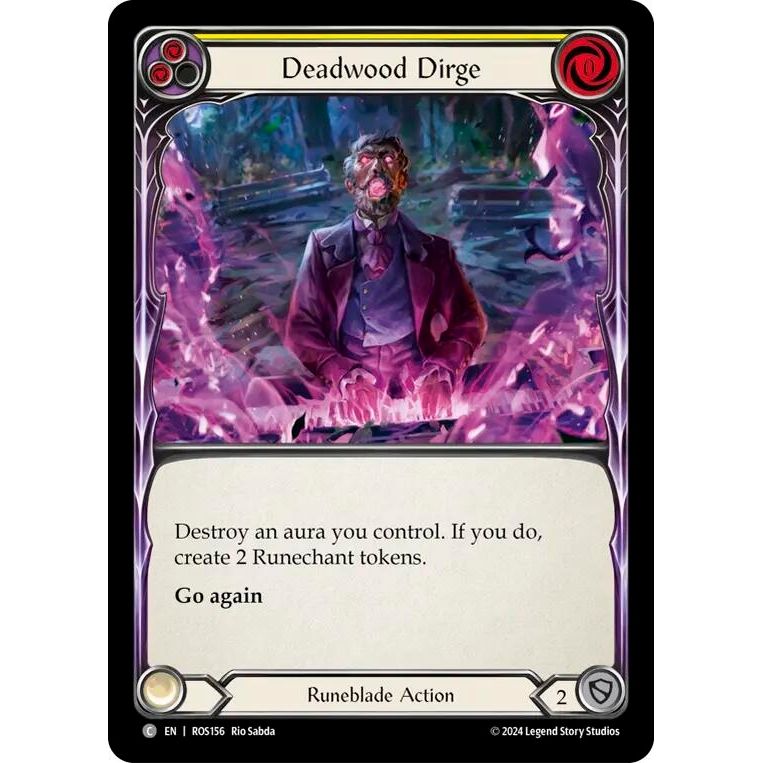 Image for Deadwood Dirge (Yellow) (ROS156) (ROS) - Flesh and Blood TCG