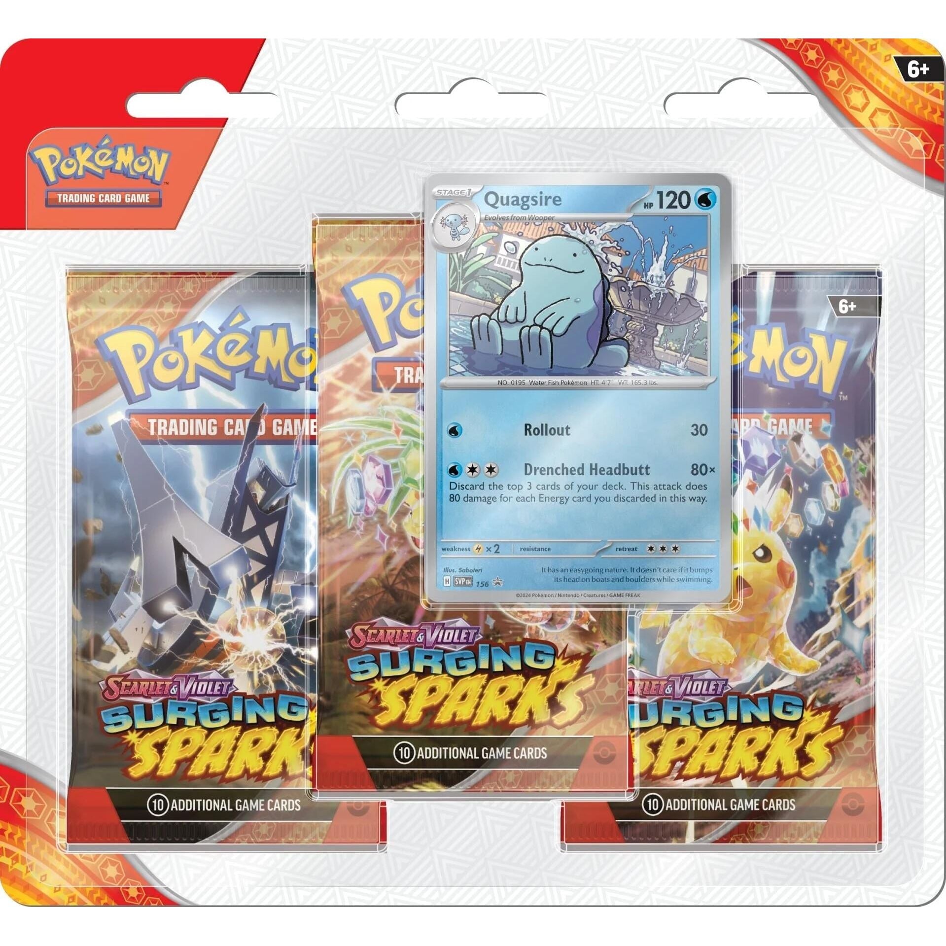 Image for Surging Sparks 3 Pack Blisters [Quagsire] - Pokemon