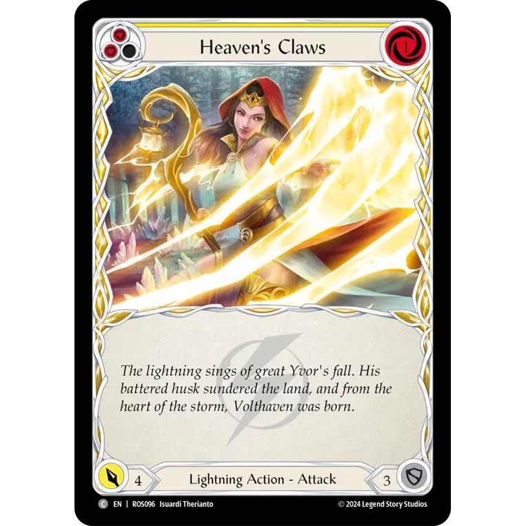 Image for Heaven's Claws (Yellow) (ROS096) (ROS) - Flesh and Blood TCG