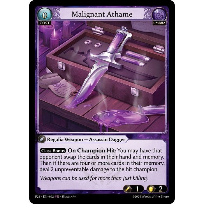 Image for Malignant Athame (092) (P) - Grand Archive TCG