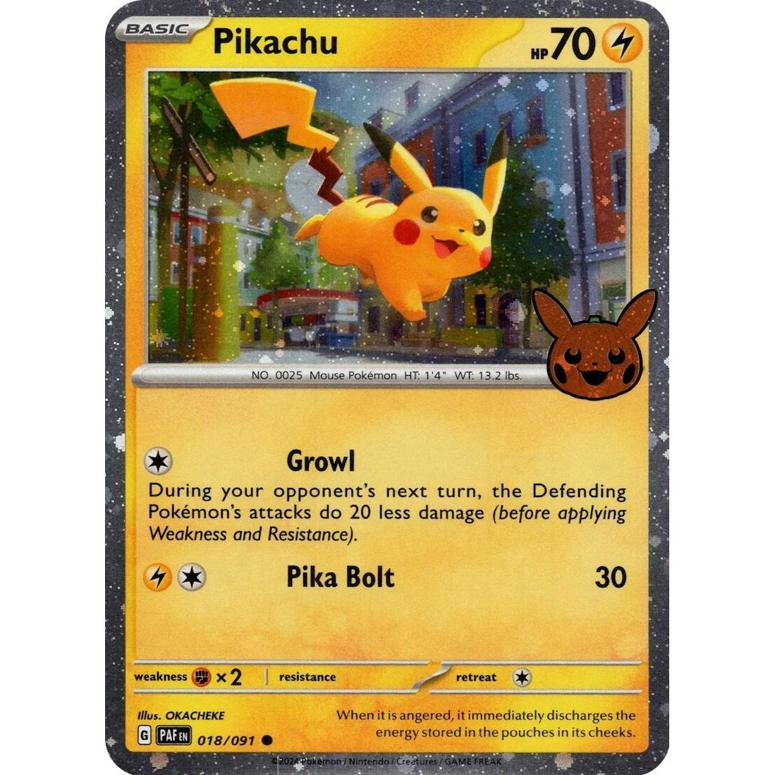 Image for Pikachu - 018/091 (Cosmos Holo) (018/091) (TTBB24) - Pokemon