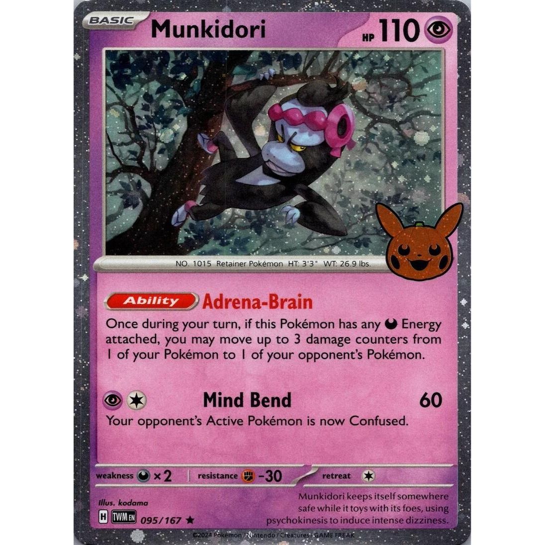 Image for Munkidori (Cosmos Holo) (095/167) (TTBB24) - Pokemon