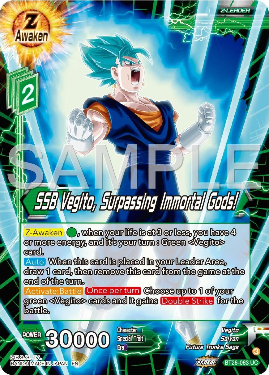 Image for SSB Vegito, Surpassing Immortal Gods! (BT26-063) (BT26) - Dragon Ball Super: Masters