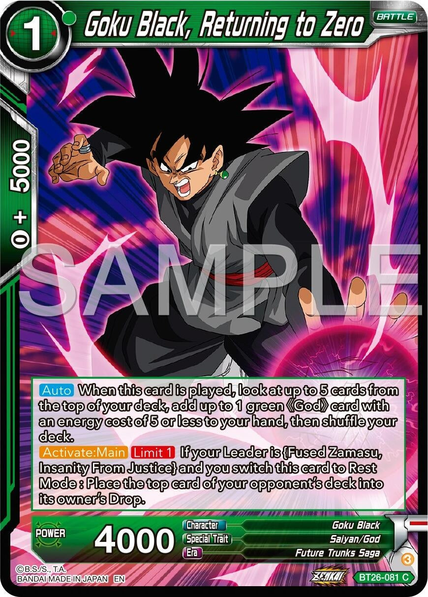 Image for Goku Black, Returning to Zero (BT26-081) (BT26) - Dragon Ball Super: Masters