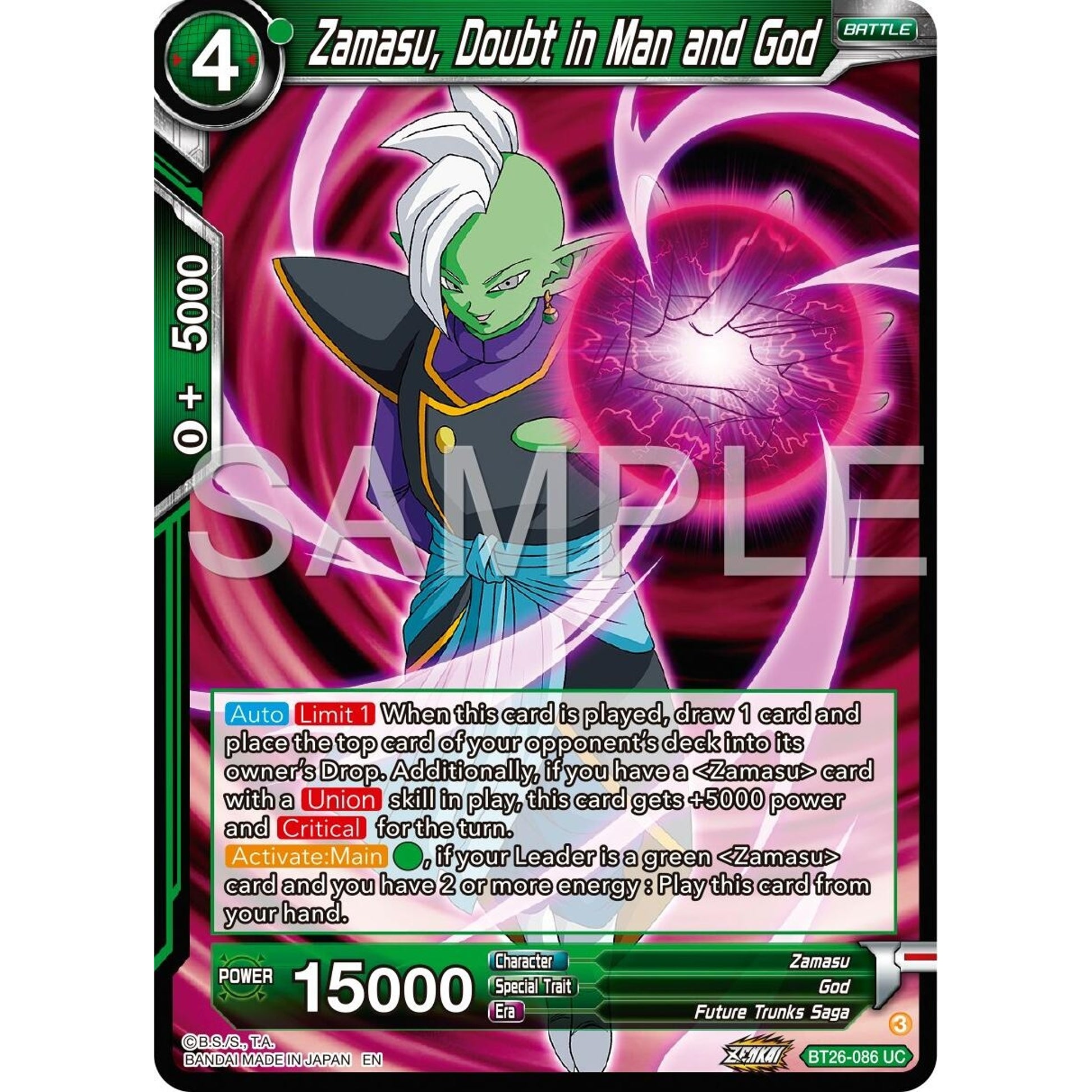 Image for Zamasu, Doubt in Man and God (BT26-086) (BT26) - Dragon Ball Super: Masters