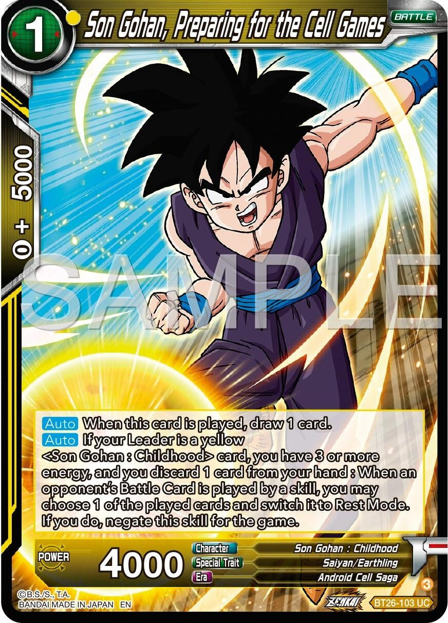 Image for Son Gohan, Preparing for the Cell Games (BT26-103) (BT26) - Dragon Ball Super: Masters
