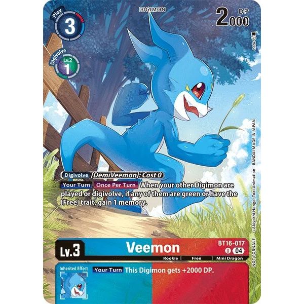 Image for Veemon (Legend Pack 2024) (BT16-017 U) (BT16) - Digimon Card Game