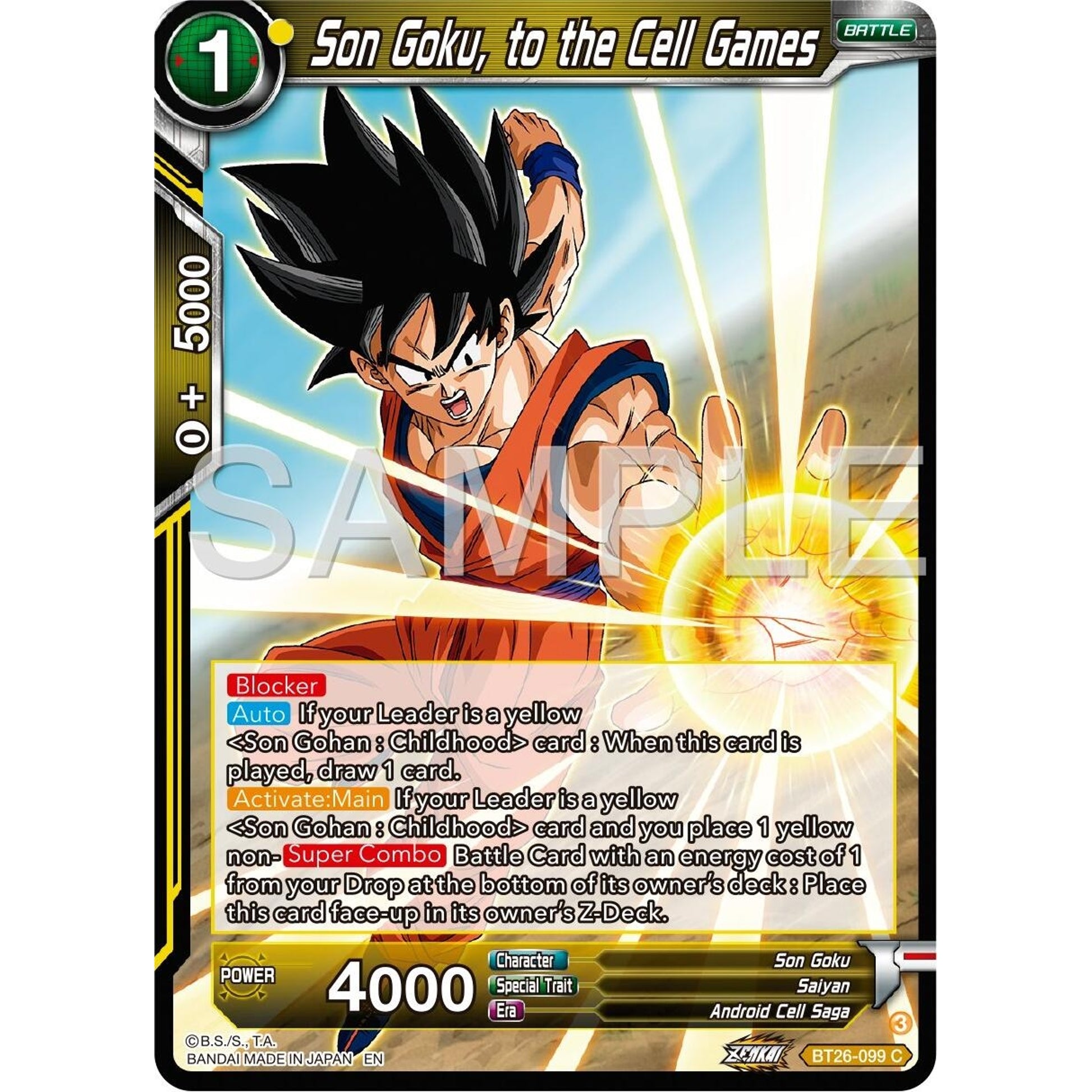 Image for Son Goku, to the Cell Games (BT26-099) (BT26) - Dragon Ball Super: Masters