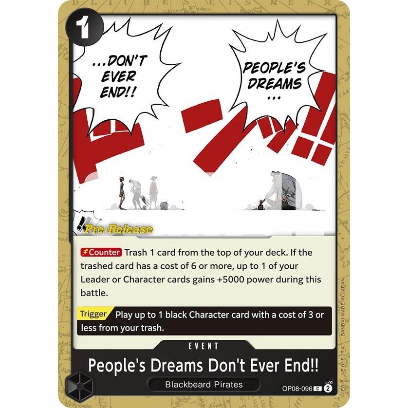 Image for People's Dreams Don't Ever End!! (OP08-096) (OP08 PRE) - One Piece Card Game