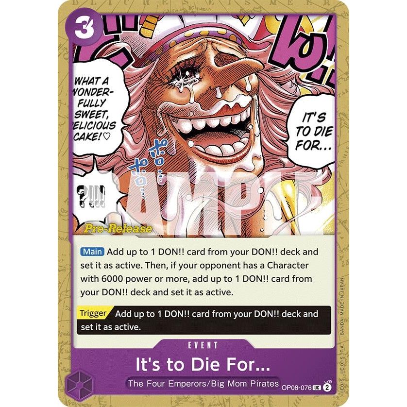 Image for It's to Die For (OP08-076) (OP08 PRE) - One Piece Card Game