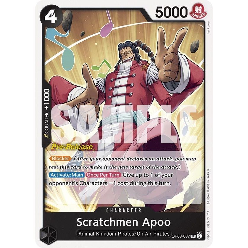 Image for Scratchmen Apoo (OP08-087) (OP08 PRE) - One Piece Card Game