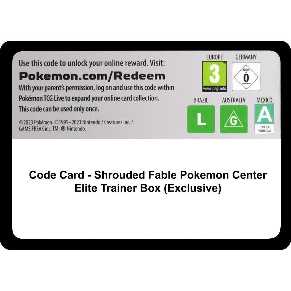 Image for Code Card - Shrouded Fable Pokemon Center Elite Trainer Box (Exclusive) (SFA) - Pokemon