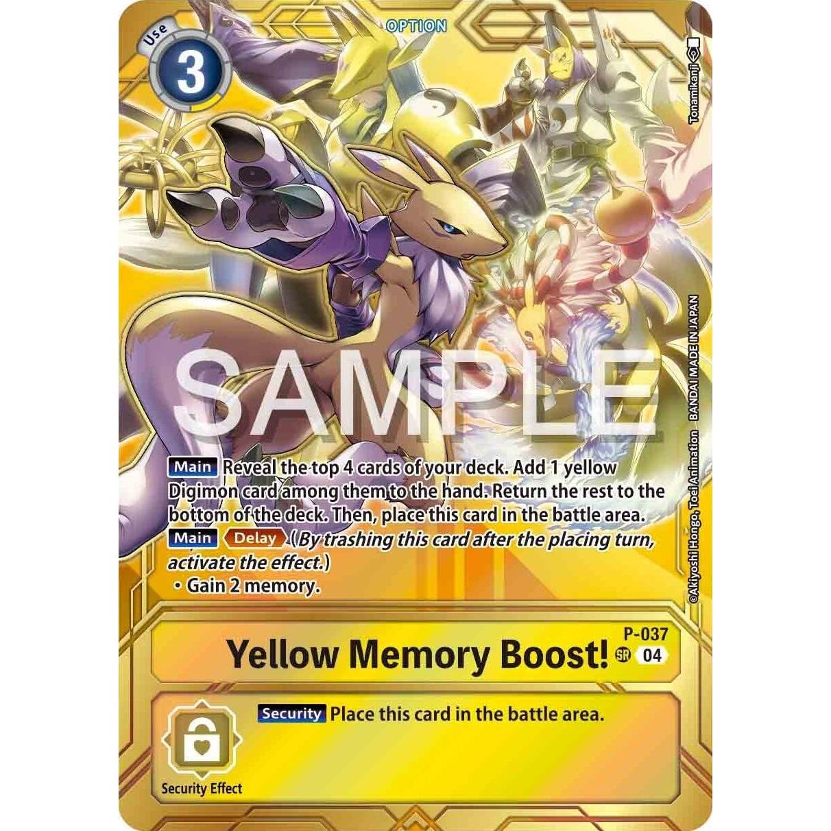 Image for Yellow Memory Boost! - P-037 (Premium Card Collection - Memory Boost! Set) (P-037 P) (D-PR) - Digimon Card Game