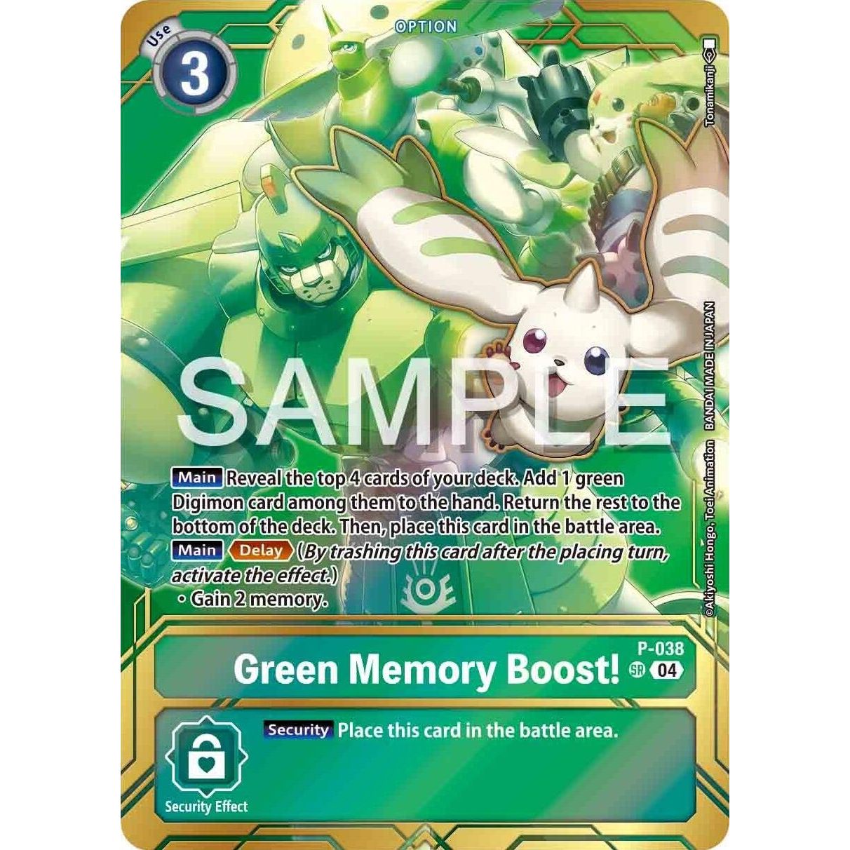 Image for Green Memory Boost! - P-038 (Premium Card Collection - Memory Boost! Set) (P-038 P) (D-PR) - Digimon Card Game