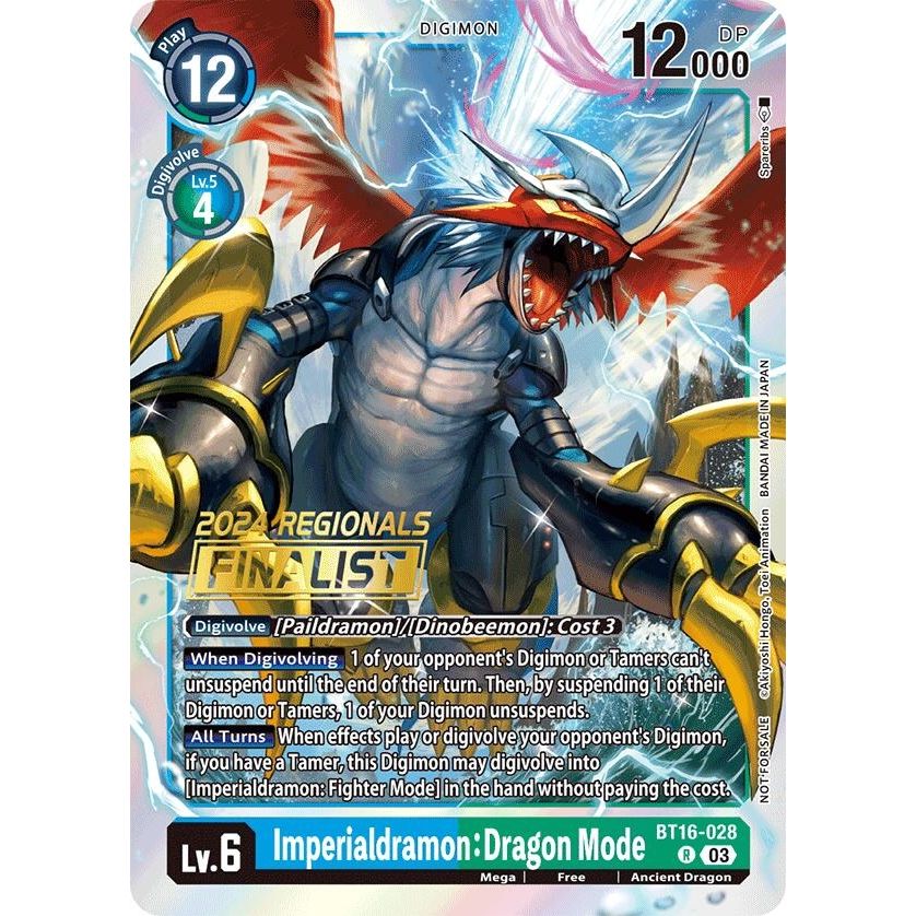 Image for Imperialdramon: Dragon Mode (2024 Regionals Finalist) (BT16-028 R) (BT16) - Digimon Card Game