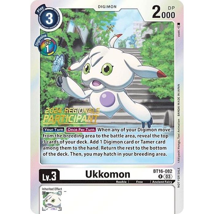 Image for Ukkomon (2024 Regionals Participant) (BT16-082 R) (BT16) - Digimon Card Game