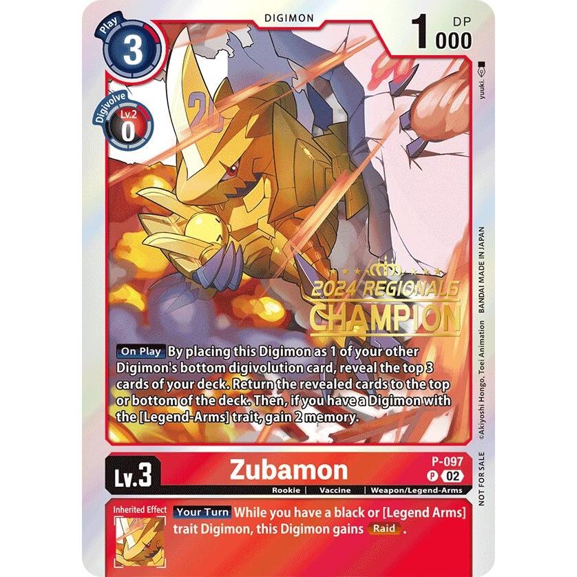 Image for Zubamon - P-097 (2024 Regionals Champion) (P-097 P) (D-PR) - Digimon Card Game