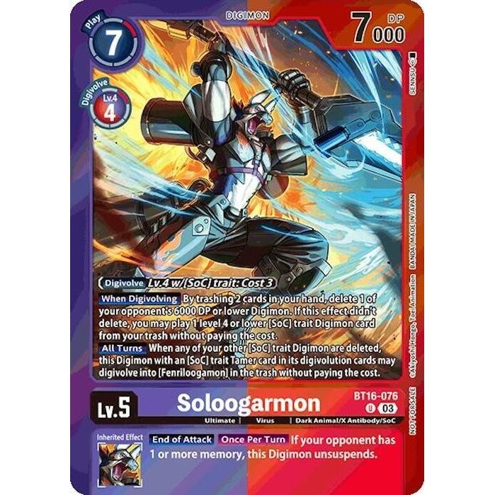 Image for Soloogarmon (Event Pack 7) (BT16-076 U) (BT16) - Digimon Card Game