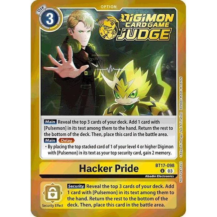 Image for Hacker Pride (Judge Pack 6) (BT17-098 U) (BT17) - Digimon Card Game