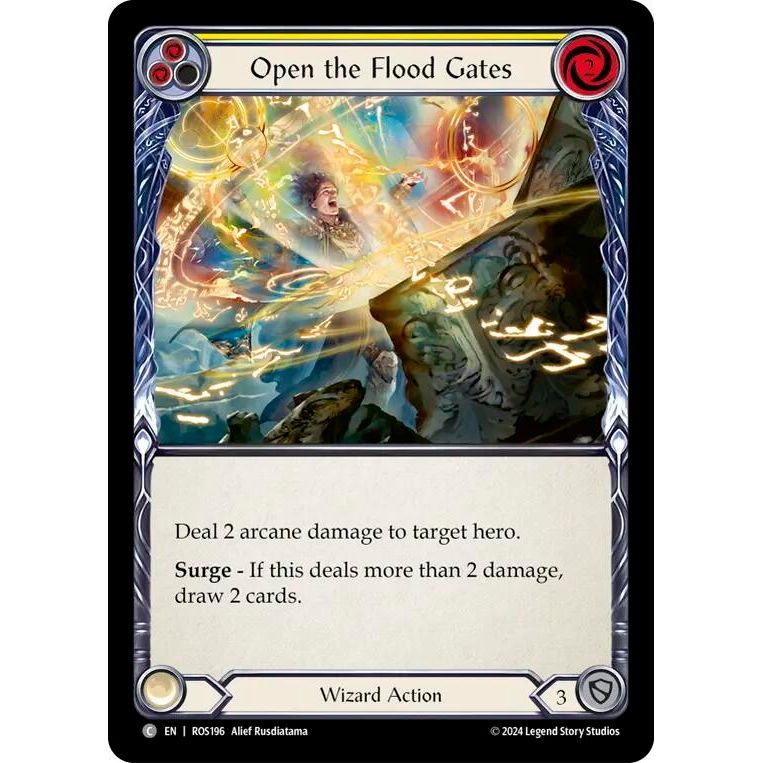 Image for Open the Flood Gates (Yellow) (ROS196) (ROS) - Flesh and Blood TCG