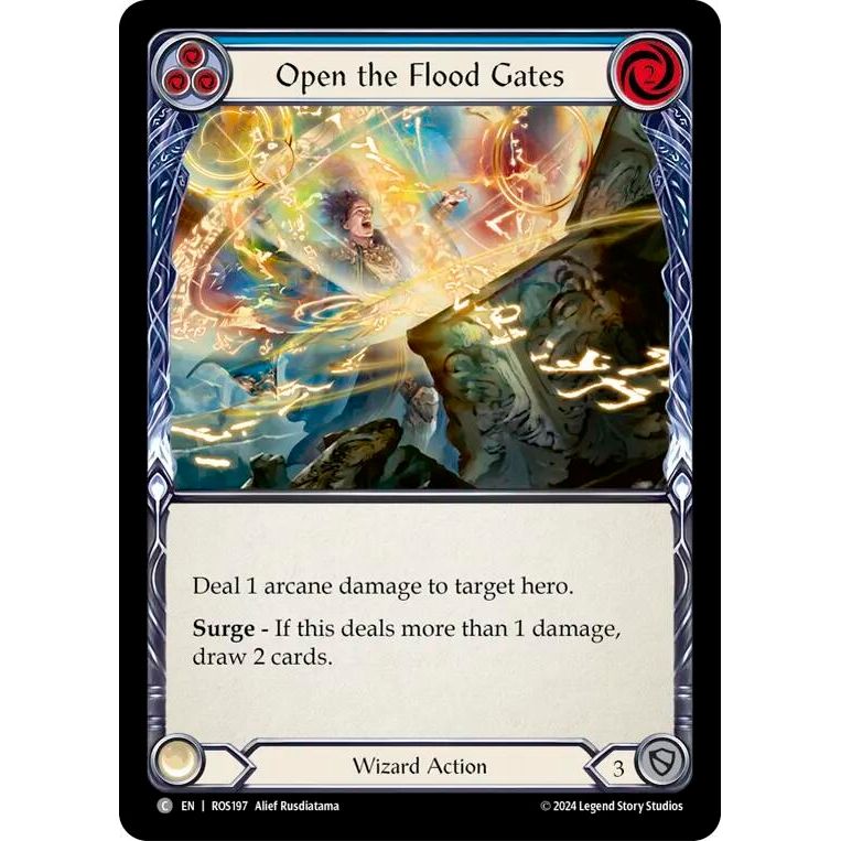 Image for Open the Flood Gates (Blue) (ROS197) (ROS) - Flesh and Blood TCG