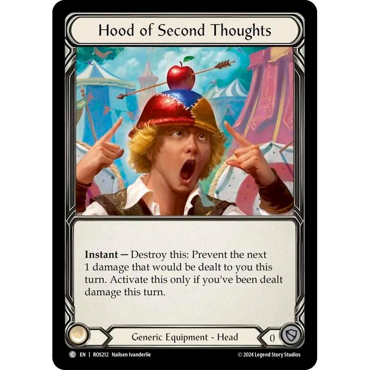 Image for Hood of Second Thoughts (ROS212) (ROS) - Flesh and Blood TCG