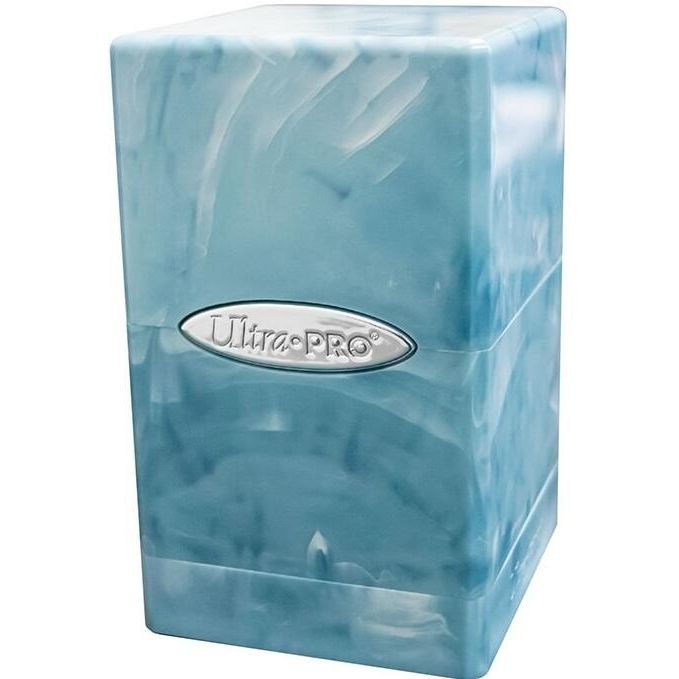 Image for Marble Satin Tower - Light Blue and White - Deck Boxes