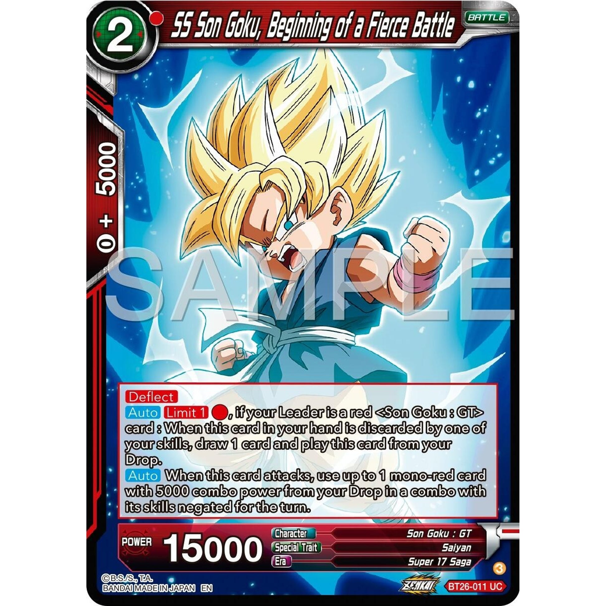 Image for SS Son Goku, Beginning of a Fierce Battle (BT26-011) (BT26) - Dragon Ball Super: Masters